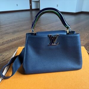 Louis Vuitton Capucine Murano MM Taurillon Resin Midnight Blue
